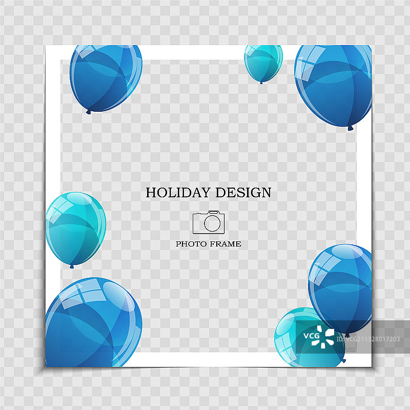 节日派对气球相框模板图片素材