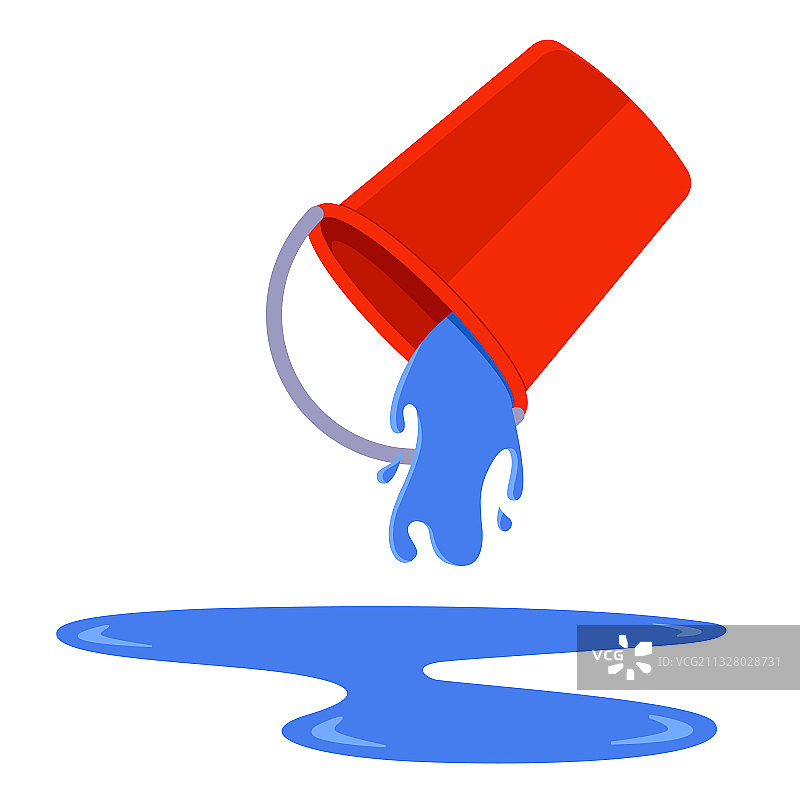 用水桶倒水冲洗地面图片素材