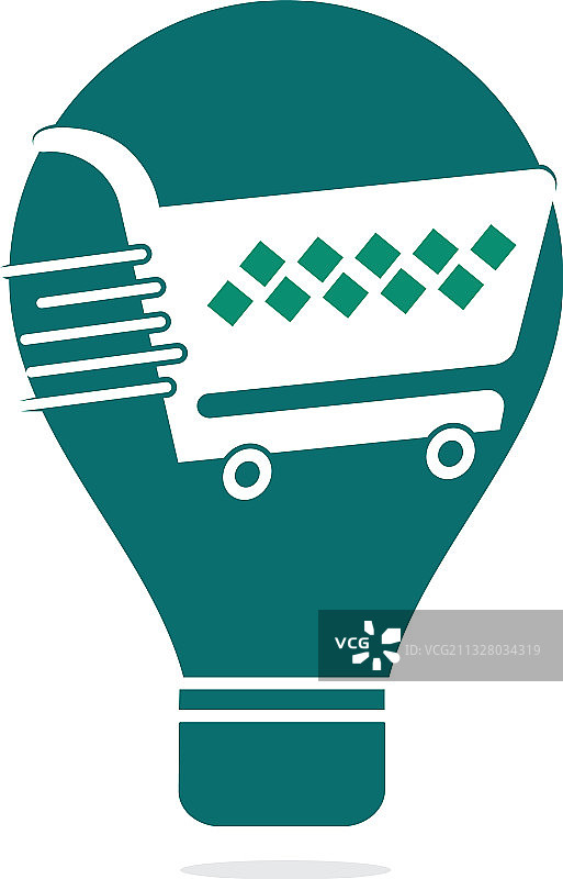购物车灯泡形状概念标志图片素材