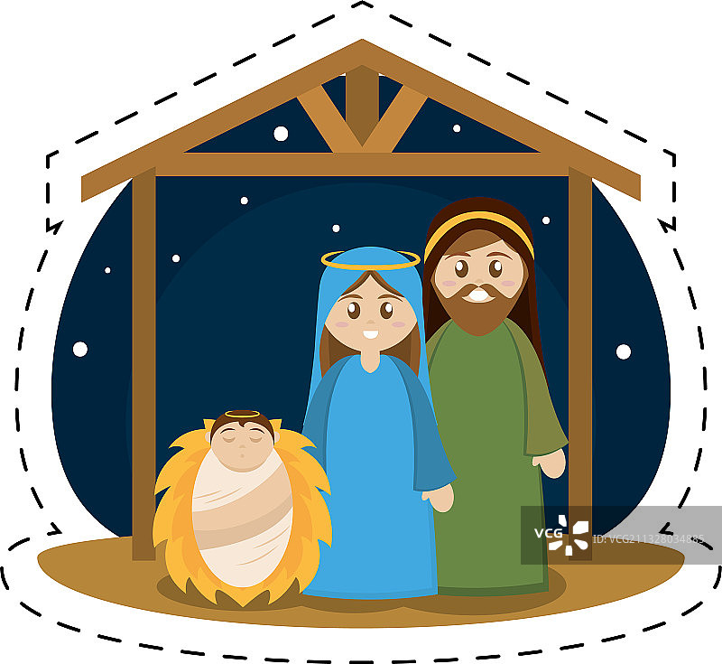 耶稣诞生主题贴纸图片素材