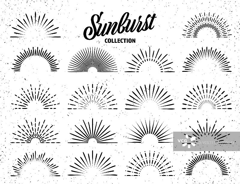 复古Grunge旭日集合图片素材
