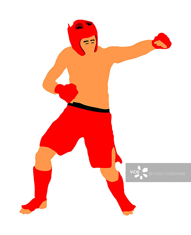 白色背景下的综合格斗选手图片素材