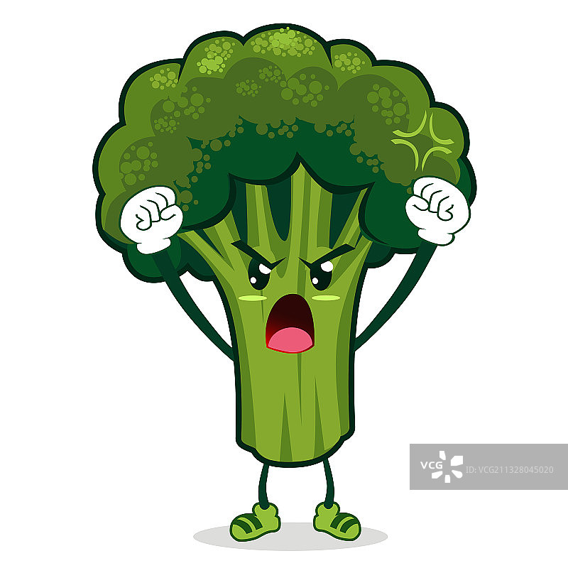 西兰花蔬菜卡通吉祥物图片素材