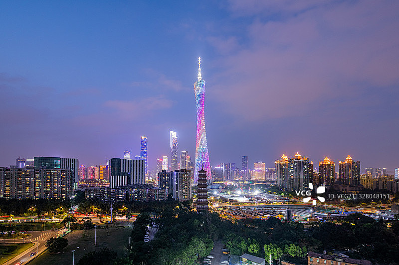广州市中轴线珠江新城广州塔赤岗塔图片素材