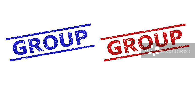 具有Grunge风格和平行线的印章群图片素材