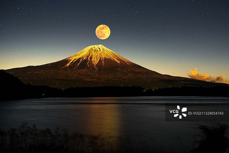 满月富士图片素材