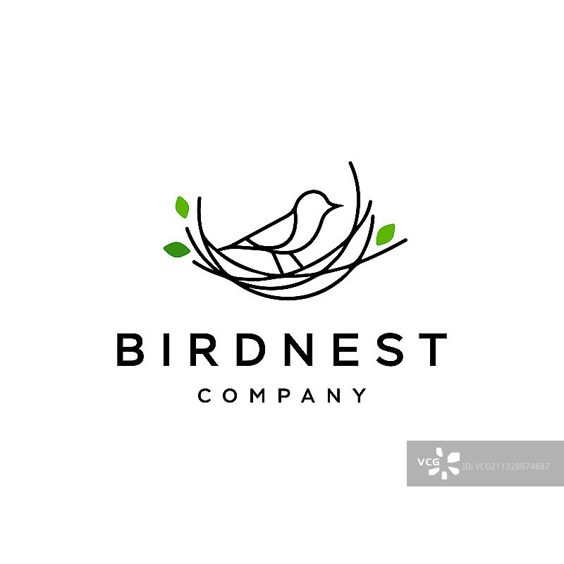 简约鸟巢图标线条标志图片素材