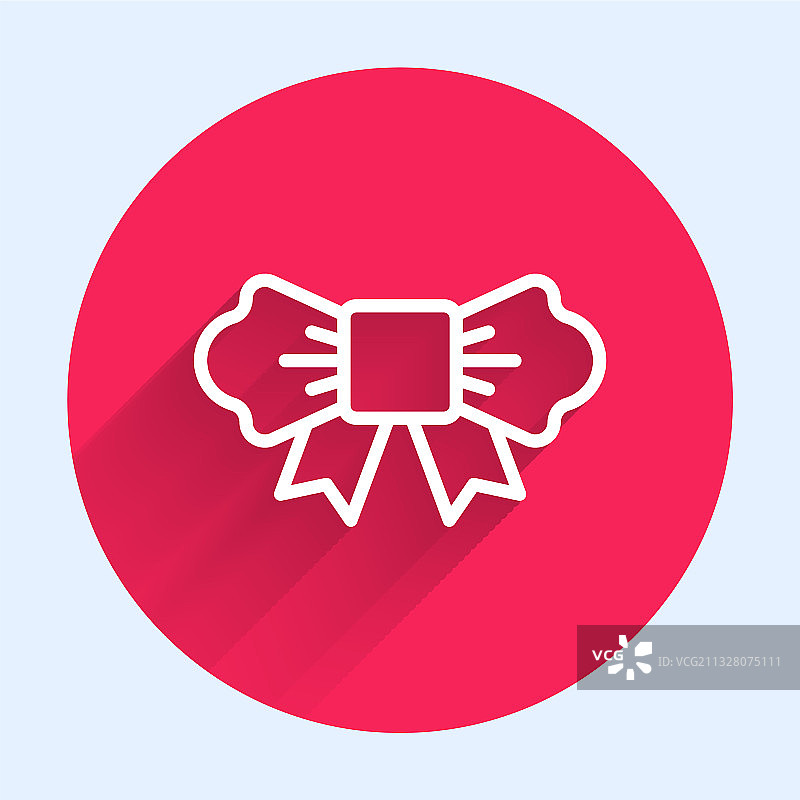 带长阴影的领结白色线条图标图片素材