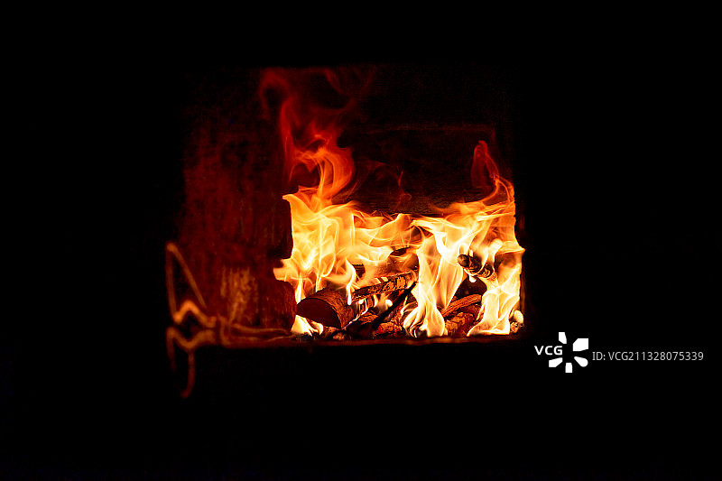 木柴炉火图片素材
