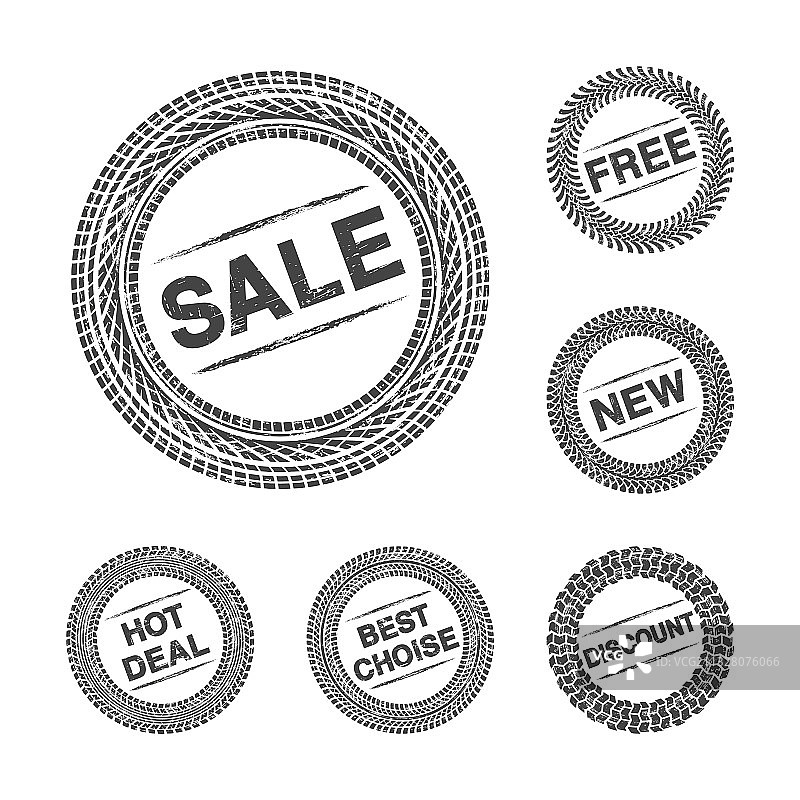 购物标签轮胎胎面做旧效果图片素材