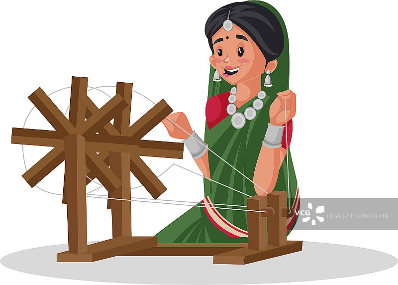 印度古吉拉特邦妇女卡通图片素材
