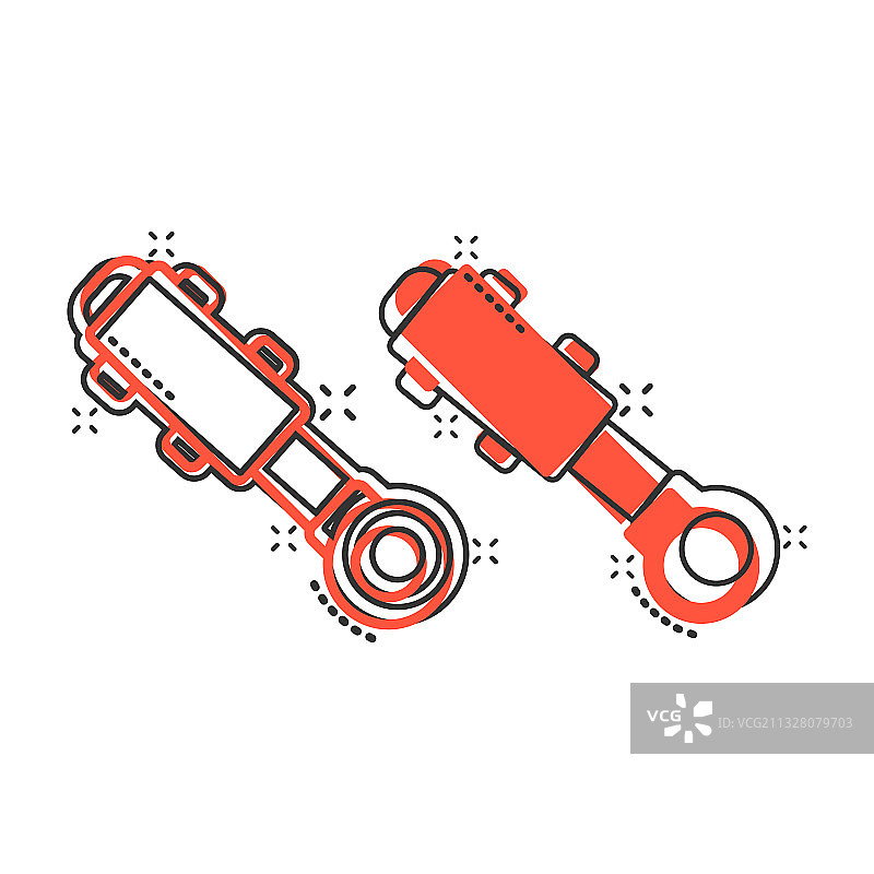 漫画风格液压缸卡通图标图片素材