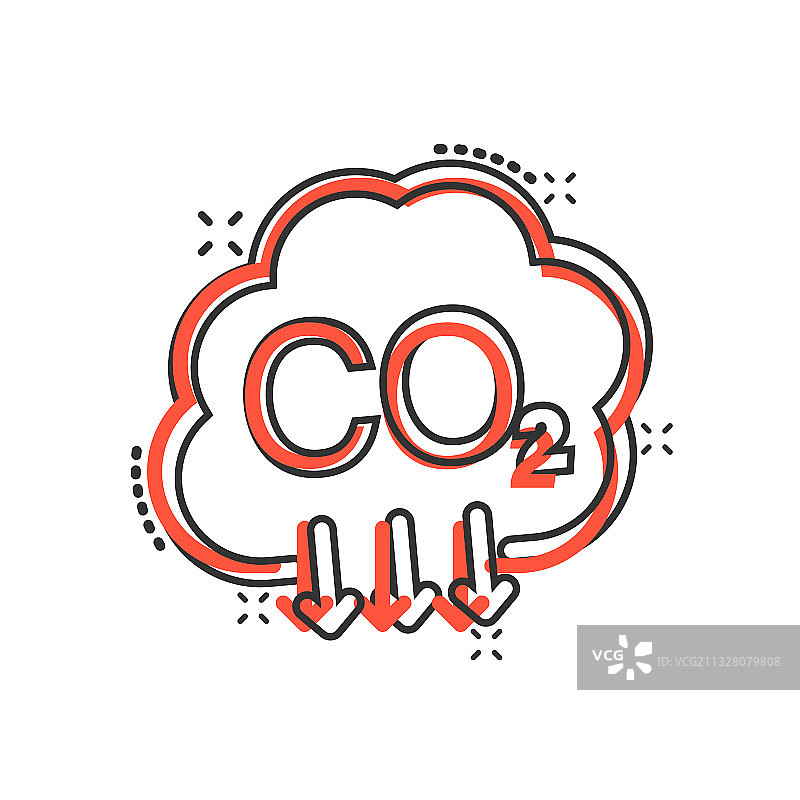 漫画风格的二氧化碳排放图标图片素材