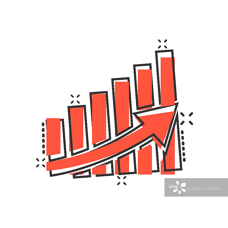 漫画风格的增长箭头图标 收入卡通图片素材