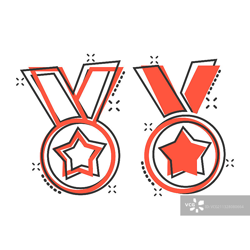 漫画风格的奖章图标图片素材