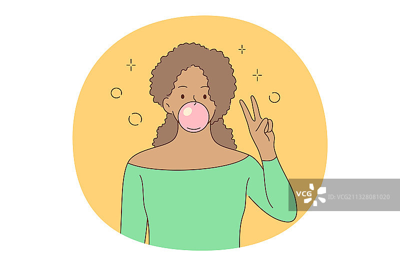 咀嚼泡泡糖概念图片素材