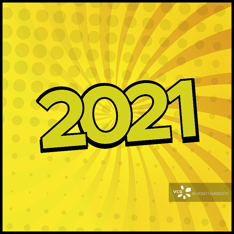 彩色漫画变焦2021新年图片素材