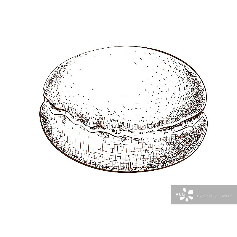 手绘新鲜柏林甜甜圈图片素材