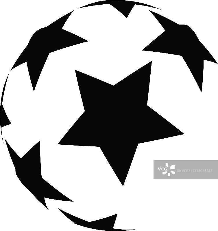 带黑色星星的抽象足球图标logo图片素材