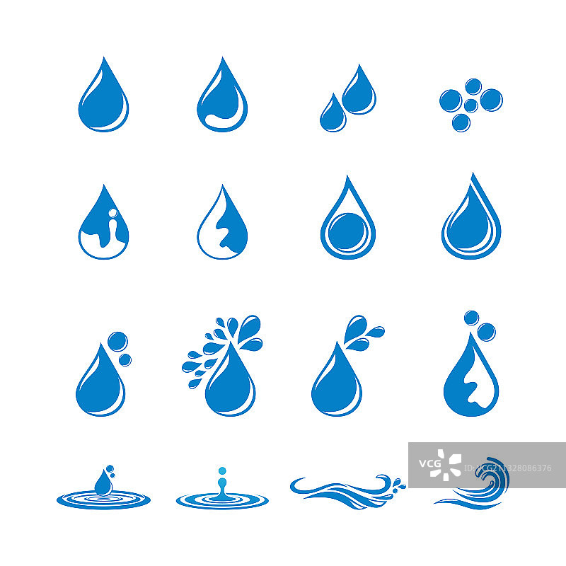 水滴图标设计套装图片素材