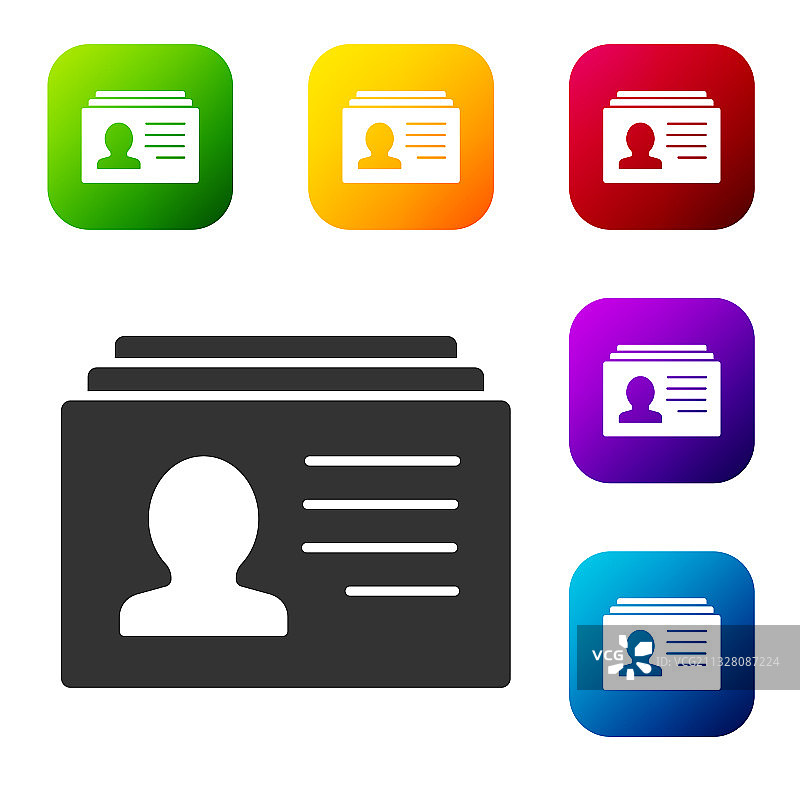 白色背景上的黑色简历图标图片素材