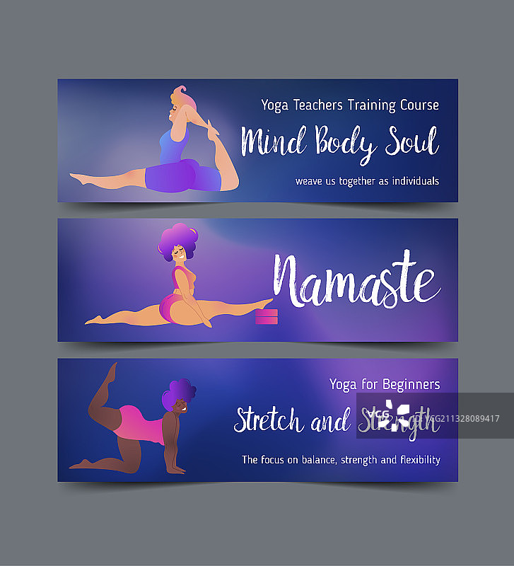 加大码曲线女士瑜伽课程瑜伽卡图片素材