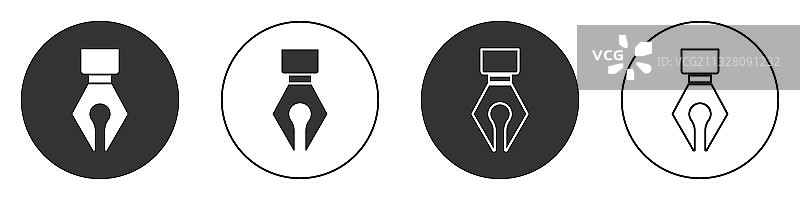 黑色钢笔笔尖图标图片素材