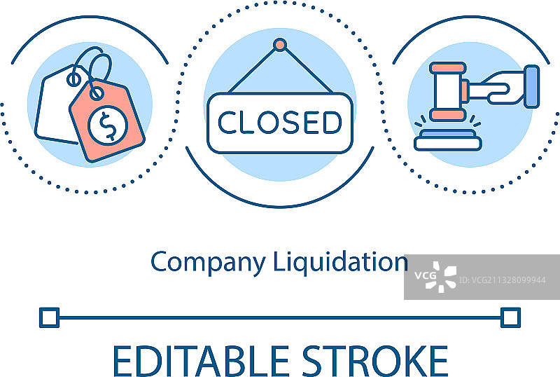 公司清算概念图标图片素材
