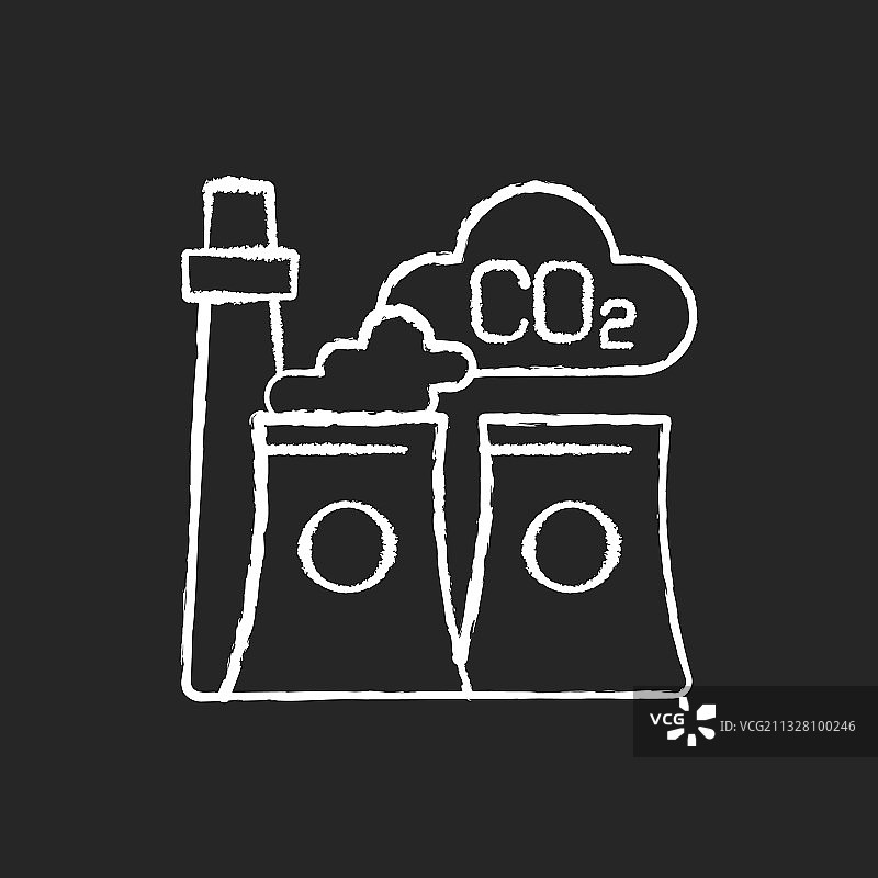 黑色背景上的粉笔白色空气污染图标图片素材