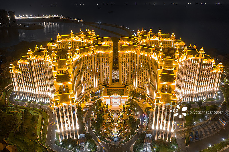 中国海南海花岛 儋州 欧堡酒店航拍图片素材