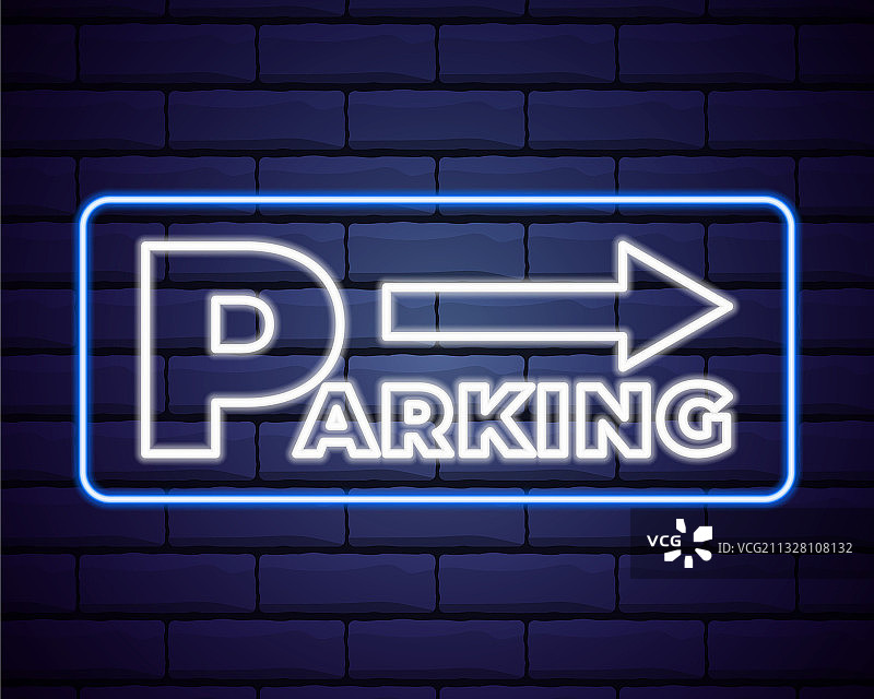 霓虹灯停车标志图片素材