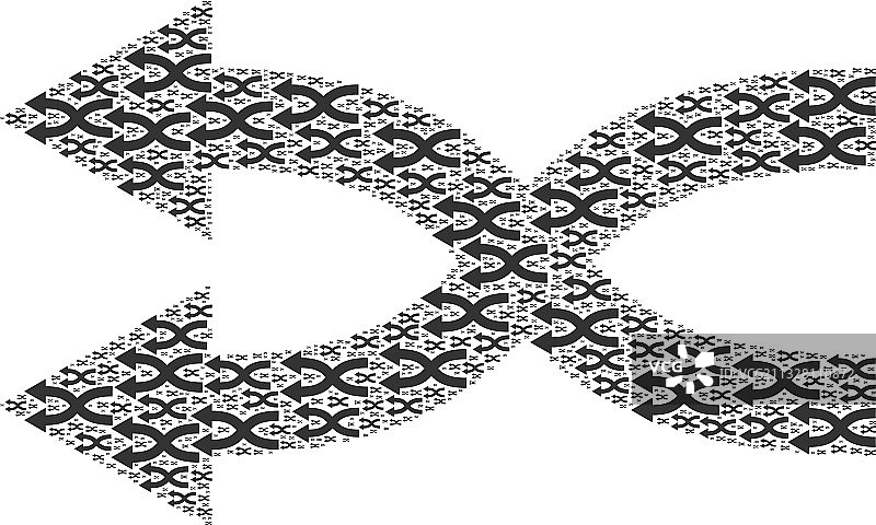 洗牌箭头左递归组合图片素材