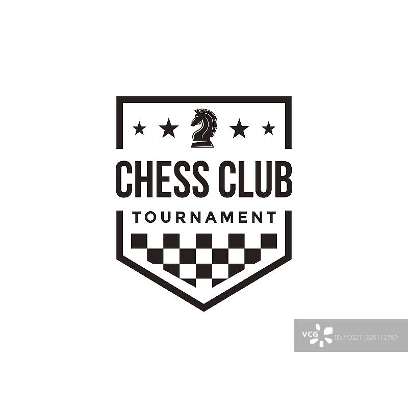 复古经典徽章国际象棋标志图片素材