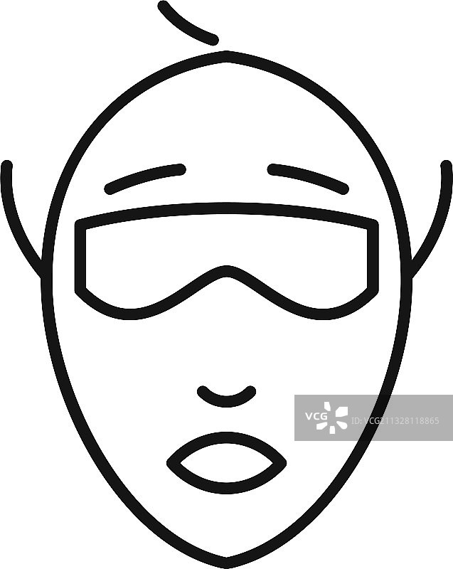 眼部面膜图标轮廓样式图片素材
