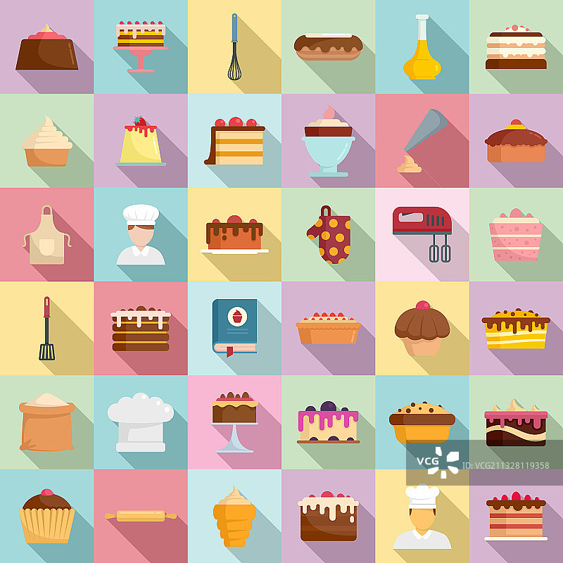 糖果商图标扁平风格图片素材