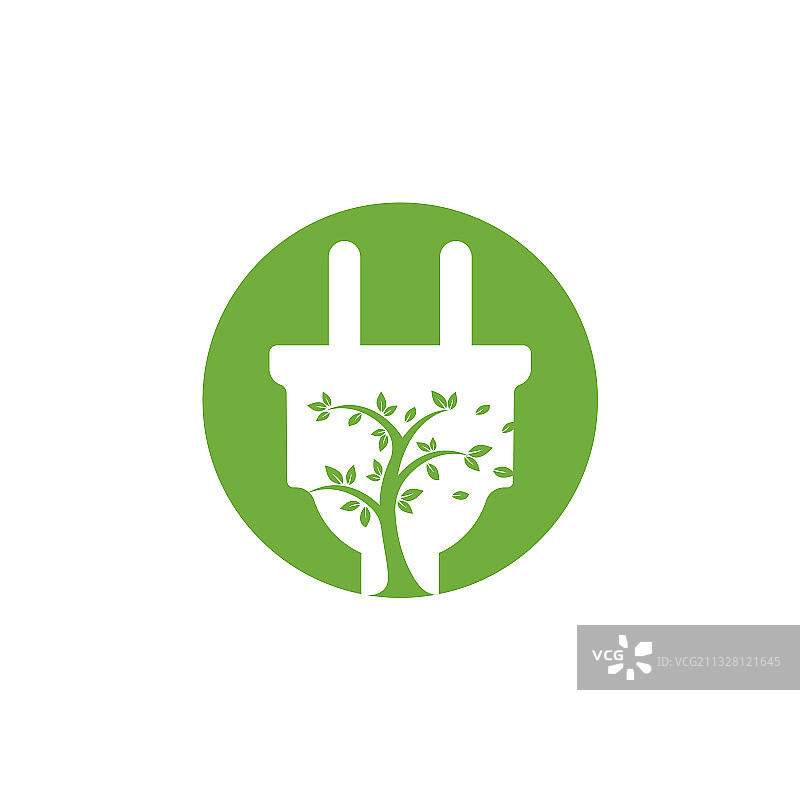 绿色能源电力logo概念图片素材