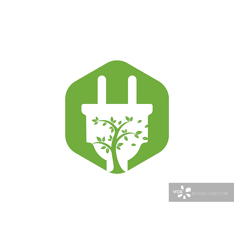 绿色能源电力logo概念图片素材