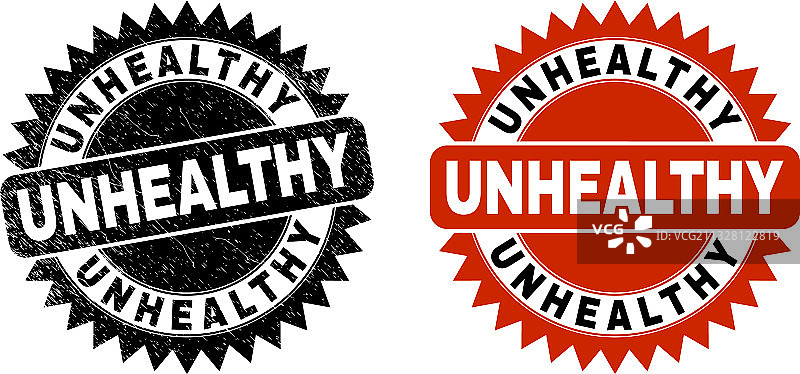 带有污垢纹理的不健康黑色花结印章图片素材