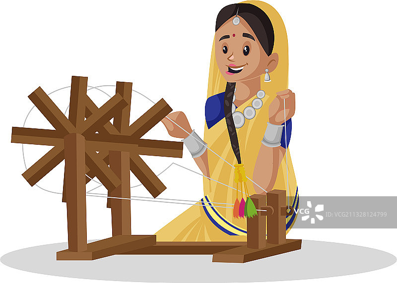 印度古吉拉特邦男子卡通图片素材