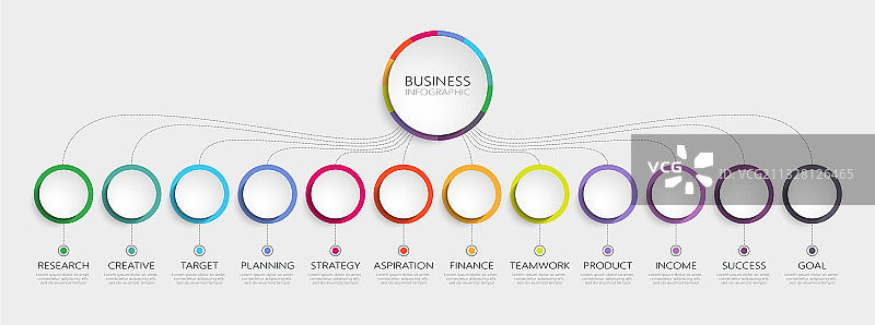 具有12个步骤的抽象3D信息图模板图片素材