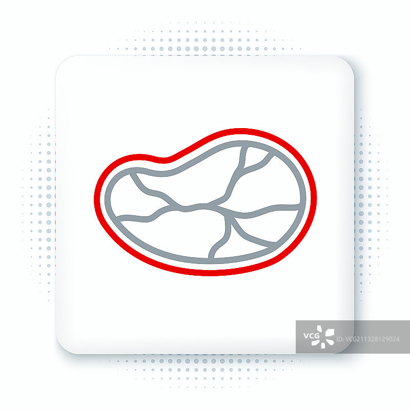 白色背景上的线条牛排肉图标图片素材