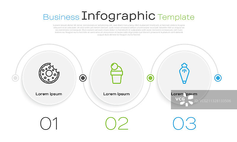 甜甜圈冰淇淋和糕点袋业务图片素材