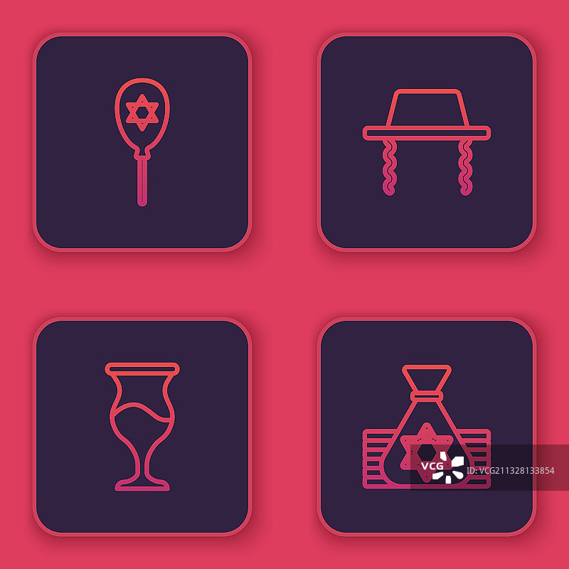 带大卫之星的气球和犹太圣爵图片素材