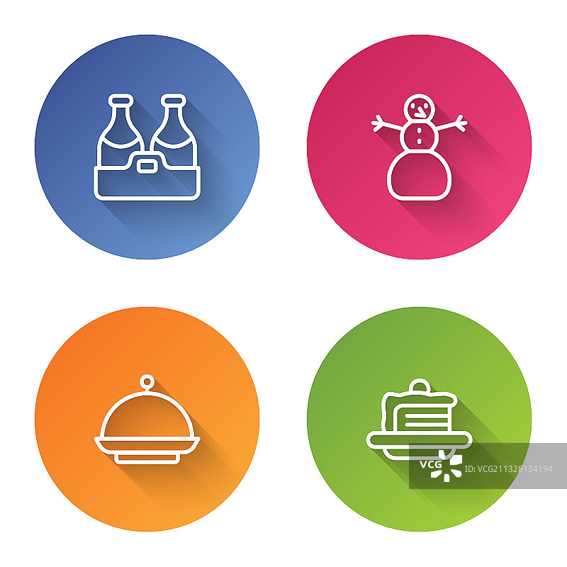 香槟酒瓶圣诞雪人组合图片素材