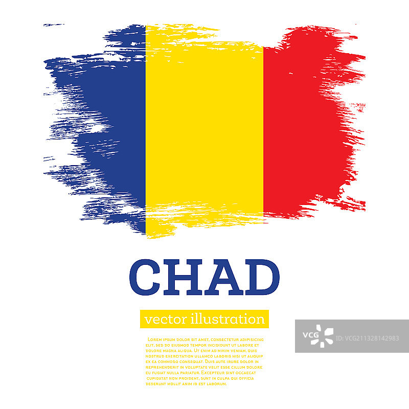 笔触风格的乍得国旗独立日图片素材