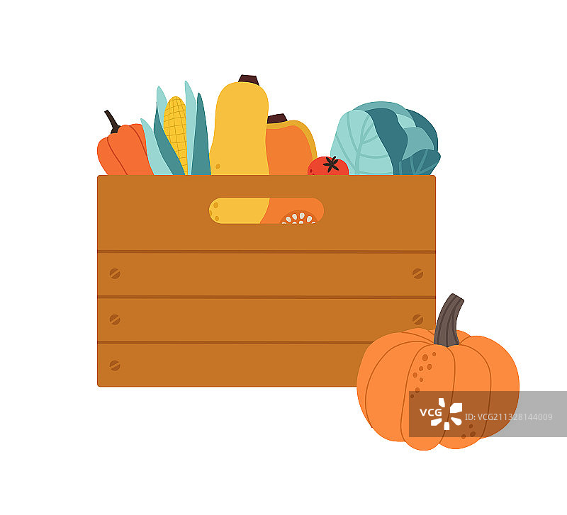 装满蔬菜的木箱图片素材