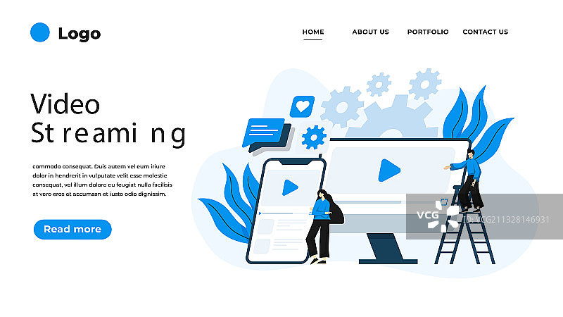 可用于视频流媒体的现代扁平风设计图片素材