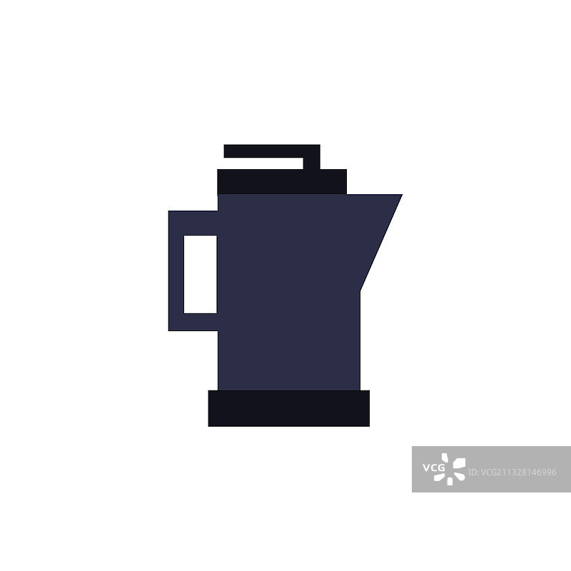 电热水壶扁平深色图片素材