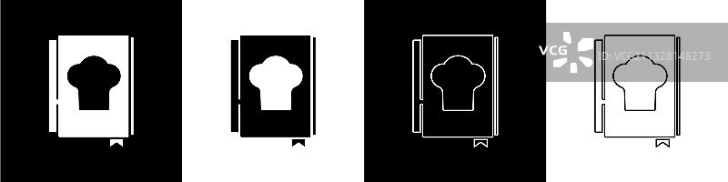 黑白烹饪书图标素材合集图片素材