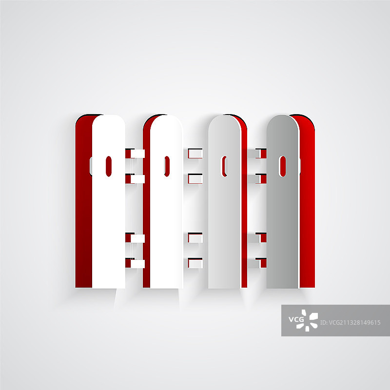 剪纸风格的木制花园栅栏图标图片素材